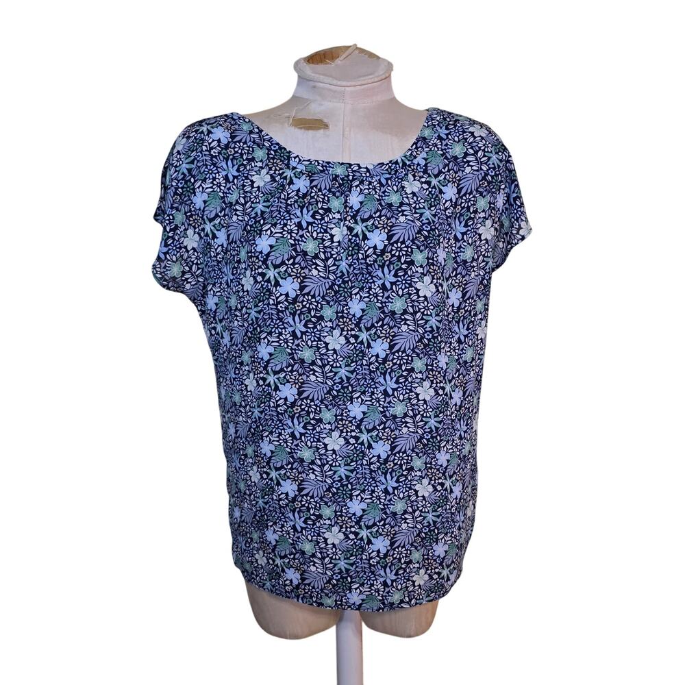 Loft Floral Womens Short Sleeve Top Size S